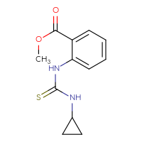 Chemical structure of methyl 2-[(cyclopropylcarbamothioyl)amino]benzoate - CSSB03560477942