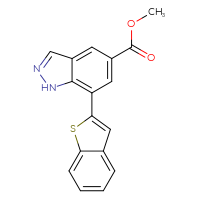 Chemical structure of methyl 7-(1-benzothiophen-2-yl)-1H-indazole-5-carboxylate - CSSB11098241092
