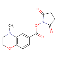 Chemical structure of 2,5-dioxopyrrolidin-1-yl 4-methyl-3,4-dihydro-2H-1,4-benzoxazine-6-carboxylate - CSSB20269493449