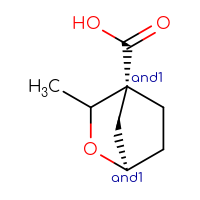 Chemical structure of rac-(1R,4R)-3-methyl-2-oxabicyclo[2.2.1]heptane-4-carboxylic acid - CSSB20620691519