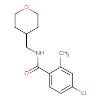 Chemical structure of 4-chloro-2-methyl-N-[(oxan-4-yl)methyl]benzamide - CSSB00074708490