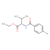 Chemical structure of ethyl (2S)-2-[(4-bromophenyl)formamido]-3-methylbutanoate - CSSB01392133279