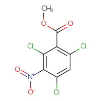 Chemical structure of methyl 2,4,6-trichloro-3-nitrobenzoate - CSSB06655107488