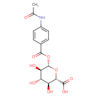 Chemical structure of (2S,3S,4S,5R,6S)-6-(4-acetamidobenzoyloxy)-3,4,5-trihydroxyoxane-2-carboxylic acid - CSSB00032003855