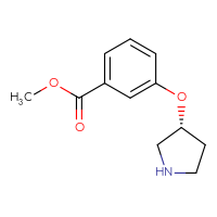 Chemical structure of methyl 3-[(3R)-pyrrolidin-3-yloxy]benzoate - CSSB02520895423