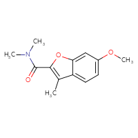 Chemical structure of 6-methoxy-N,N,3-trimethyl-1-benzofuran-2-carboxamide - CSSB21043421765