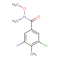 Chemical structure of 3-chloro-5-iodo-N-methoxy-N,4-dimethylbenzamide - CSSB15025118331