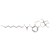 Chemical structure of 1-[2-methoxy-3-(4,4,5,5-tetramethyl-1,3,2-dioxaborolan-2-yl)phenyl]-3-octylurea - CSSB21332044942