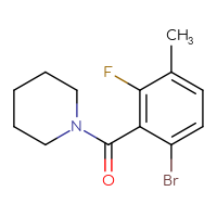 Chemical structure of 1-(6-bromo-2-fluoro-3-methylbenzoyl)piperidine - CSSB05209479136