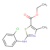 Chemical structure of ethyl 2-[(2-chlorophenyl)amino]-4-methyl-1,3-thiazole-5-carboxylate - CSSB00025737839