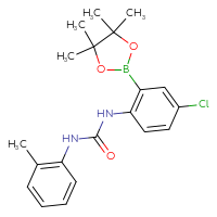 Chemical structure of 1-[4-chloro-2-(4,4,5,5-tetramethyl-1,3,2-dioxaborolan-2-yl)phenyl]-3-(2-methylphenyl)urea - CSSB21332085813