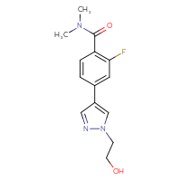 Chemical structure of 2-fluoro-4-[1-(2-hydroxyethyl)-1H-pyrazol-4-yl]-N,N-dimethylbenzamide - CSSB06587701062