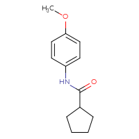 Chemical structure of N-(4-methoxyphenyl)cyclopentanecarboxamide - CSSB00046111812