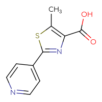 Chemical structure of 5-methyl-2-(pyridin-4-yl)-1,3-thiazole-4-carboxylic acid - CSSB00011265959