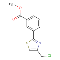 Chemical structure of methyl 3-[4-(chloromethyl)-1,3-thiazol-2-yl]benzoate - CSSB00000763120