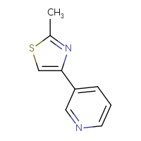 Chemical structure of 3-(2-methyl-1,3-thiazol-4-yl)pyridine - CSSB00012181242