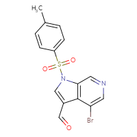 Chemical structure of 4-bromo-1-(4-methylbenzenesulfonyl)-1H-pyrrolo[2,3-c]pyridine-3-carbaldehyde - CSSB21332147662