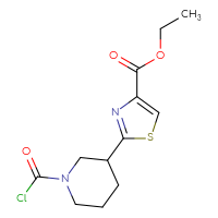 Chemical structure of ethyl 2-[1-(carbonochloridoyl)piperidin-3-yl]-1,3-thiazole-4-carboxylate - CSSB21224771935