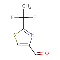 Chemical structure of 2-(1,1-difluoroethyl)-1,3-thiazole-4-carbaldehyde - CSSB00015788152