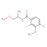 Chemical structure of 4-chloro-2-fluoro-3-methoxy-N-(1-methoxypropan-2-yl)benzamide - CSSB06982898625