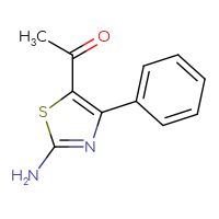 Chemical structure of 1-(2-amino-4-phenyl-1,3-thiazol-5-yl)ethan-1-one - CSSB00000009518