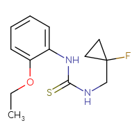Chemical structure of 1-(2-ethoxyphenyl)-3-[(1-fluorocyclopropyl)methyl]thiourea - CSSB01905223994