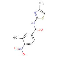 Chemical structure of 3-methyl-N-(4-methyl-1,3-thiazol-2-yl)-4-nitrobenzamide - CSSB00028325789