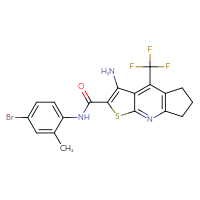 Chemical structure of 6-amino-N-(4-bromo-2-methylphenyl)-8-(trifluoromethyl)-4-thia-2-azatricyclo[7.3.0.0³,⁷]dodeca-1(9),2,5,7-tetraene-5-carboxamide - CSSB00102540978