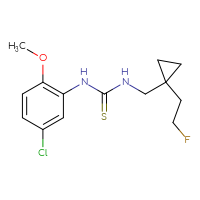 Chemical structure of 1-(5-chloro-2-methoxyphenyl)-3-{[1-(2-fluoroethyl)cyclopropyl]methyl}thiourea - CSSB21432444007