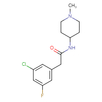 Chemical structure of 2-(3-chloro-5-fluorophenyl)-N-(1-methylpiperidin-4-yl)acetamide - CSSB02557016983