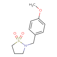 Chemical structure of 2-[(4-methoxyphenyl)methyl]-1λ⁶,2-thiazolidine-1,1-dione - CSSB00000052487