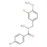 Chemical structure of 4-bromo-N-[(3-chloro-4-methoxyphenyl)methyl]-N-methylbenzamide - CSSB02075990484