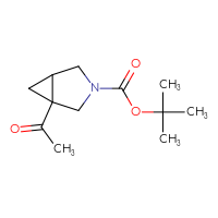 Chemical structure of tert-butyl 1-acetyl-3-azabicyclo[3.1.0]hexane-3-carboxylate - CSSB00022199239