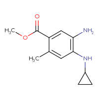 Chemical structure of methyl 5-amino-4-(cyclopropylamino)-2-methylbenzoate - CSSB02495350761