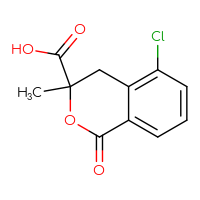 Chemical structure of 5-chloro-3-methyl-1-oxo-3,4-dihydro-1H-2-benzopyran-3-carboxylic acid - CSSB00006818217