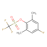 Chemical structure of 4-fluoro-2,6-dimethylphenyl trifluoromethanesulfonate - CSSB14850650990