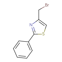 Chemical structure of 4-(bromomethyl)-2-phenyl-1,3-thiazole - CSSB00012347236