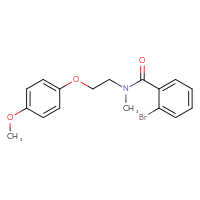 Chemical structure of 2-bromo-N-[2-(4-methoxyphenoxy)ethyl]-N-methylbenzamide - CSSB02122352414