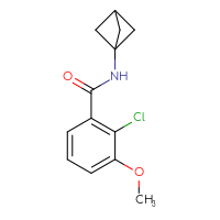 Chemical structure of N-{bicyclo[1.1.1]pentan-1-yl}-2-chloro-3-methoxybenzamide - CSSB06394243968