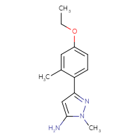 Chemical structure of 3-(4-ethoxy-2-methylphenyl)-1-methyl-1H-pyrazol-5-amine - CSSB00102969967