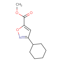 Chemical structure of methyl 3-cyclohexyl-1,2-oxazole-5-carboxylate - CSSB14962694717