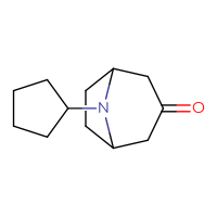 Chemical structure of 8-cyclopentyl-8-azabicyclo[3.2.1]octan-3-one - CSSB00011735756