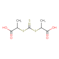 Chemical structure of 2-({[(1-carboxyethyl)sulfanyl]methanethioyl}sulfanyl)propanoic acid - CSSB00011093302