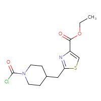 Chemical structure of ethyl 2-{[1-(carbonochloridoyl)piperidin-4-yl]methyl}-1,3-thiazole-4-carboxylate - CSSB21224771130