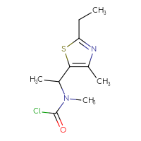 Chemical structure of N-[1-(2-ethyl-4-methyl-1,3-thiazol-5-yl)ethyl]-N-methylcarbamoyl chloride - CSSB06442410017
