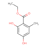 Chemical structure of ethyl 2,4-dihydroxy-6-methylbenzoate - CSSB00000032756
