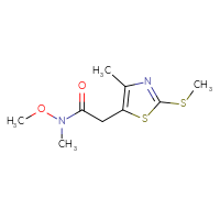Chemical structure of N-methoxy-N-methyl-2-[4-methyl-2-(methylsulfanyl)-1,3-thiazol-5-yl]acetamide - CSSB01395045659