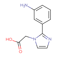 Chemical structure of 2-[2-(3-aminophenyl)-1H-imidazol-1-yl]acetic acid - CSSB00000688936