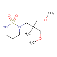 Chemical structure of 2-[3-methoxy-2-(methoxymethyl)-2-methylpropyl]-1λ⁶,2,6-thiadiazinane-1,1-dione - CSMB06653992011