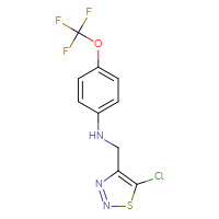 Chemical structure of N-[(5-chloro-1,2,3-thiadiazol-4-yl)methyl]-4-(trifluoromethoxy)aniline - CSSB00025733422